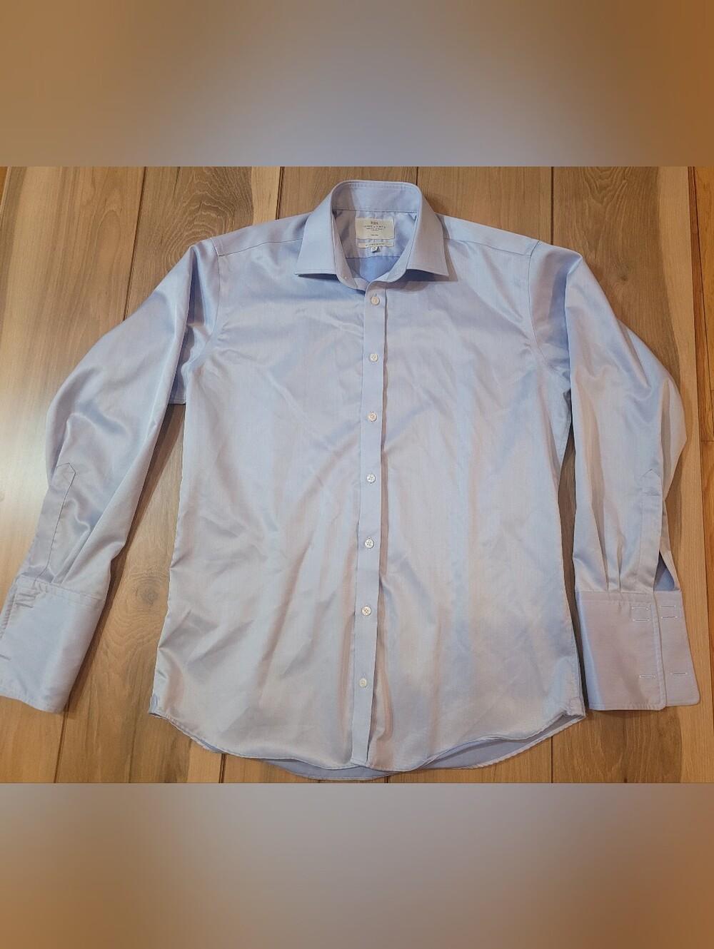 Hawes & Curtis Men's Slim Fit Double Cuff Dress Shirt - Light Blue